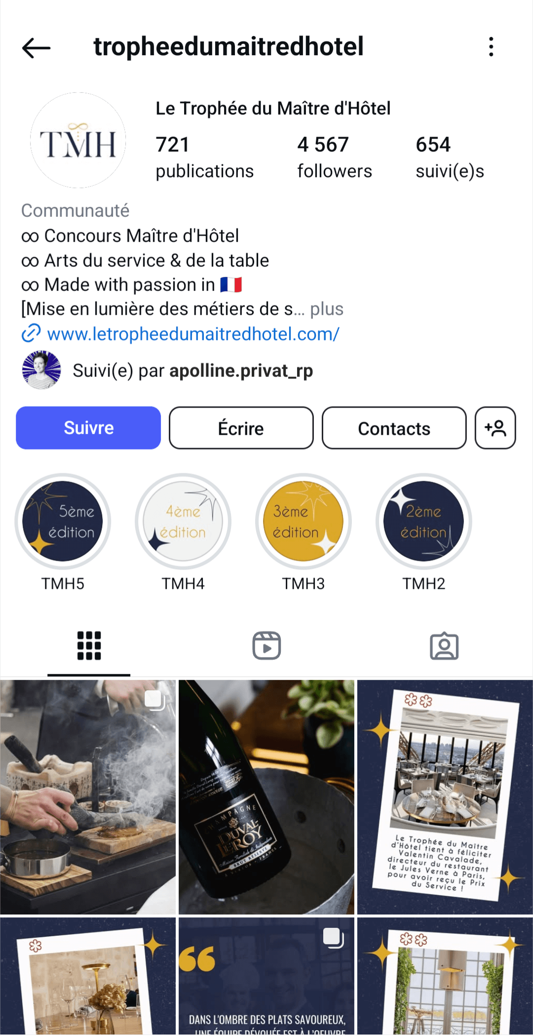 compte instagram TMH 1